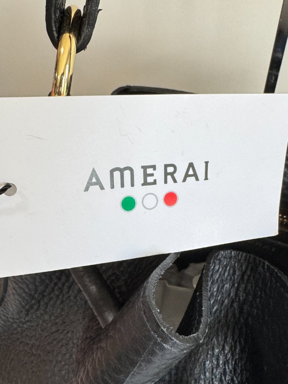 AMERAI Made in Italy 100% Italian Leather Linea Bucket Bag NWT - Picture 5 of 11